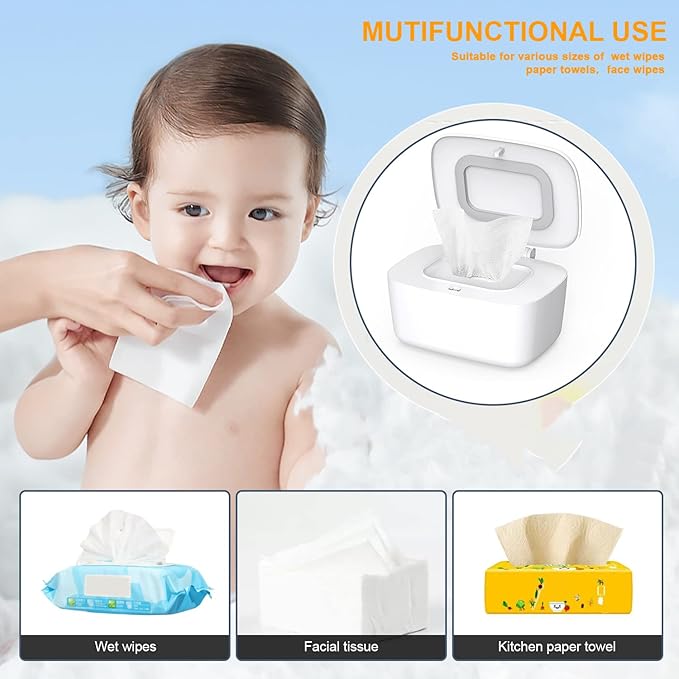 Zdolmy Wipes Dispenser, Wipe Holder for Baby, Refillable Wipe Container, Portable Press to Open, Non-Slip