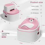 3-in-1 Toddler Potty Training Toilet for Boys & Girls - Convertible Potty Chair with Step Stool for Toddlers 1-3, Anti-Slip Design Toddler Toilet Seat - Removable & Easy to Clean