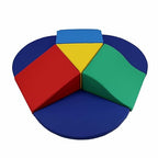 Factory Direct Partners 13800-AS SoftScape Toddler Playtime Junction 360 Climber Plus Side Pads, Indoor Active Play Structure for Toddlers and Kids; Safe Soft Foam (7-Piece) - Assorted