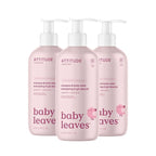 ATTITUDE 2-in-1 Shampoo and Body Wash for Baby, EWG Verified, Dermatologically Tested, Vegan, Unscented, 16 Fl Oz (Pack of 3)