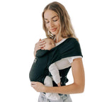 Tushbaby Pearl Wrap Carrier – Ergonomic Wrap for Newborns 8-20 lbs – Hands-Free Baby Carrier with Storage, Bottle Holder & Wipe Attachment – Soft, Breathable Fabric & Adjustable Fit – Easy On/Off