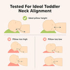 KeaBabies Toddler Pillow with Pillowcase, Jumbo 14X20 - Soft Organic Cotton Toddler Pillows for Sleeping - Machine Washable - Perfect for Travel, Toddler Bed Set (KeaSafari)