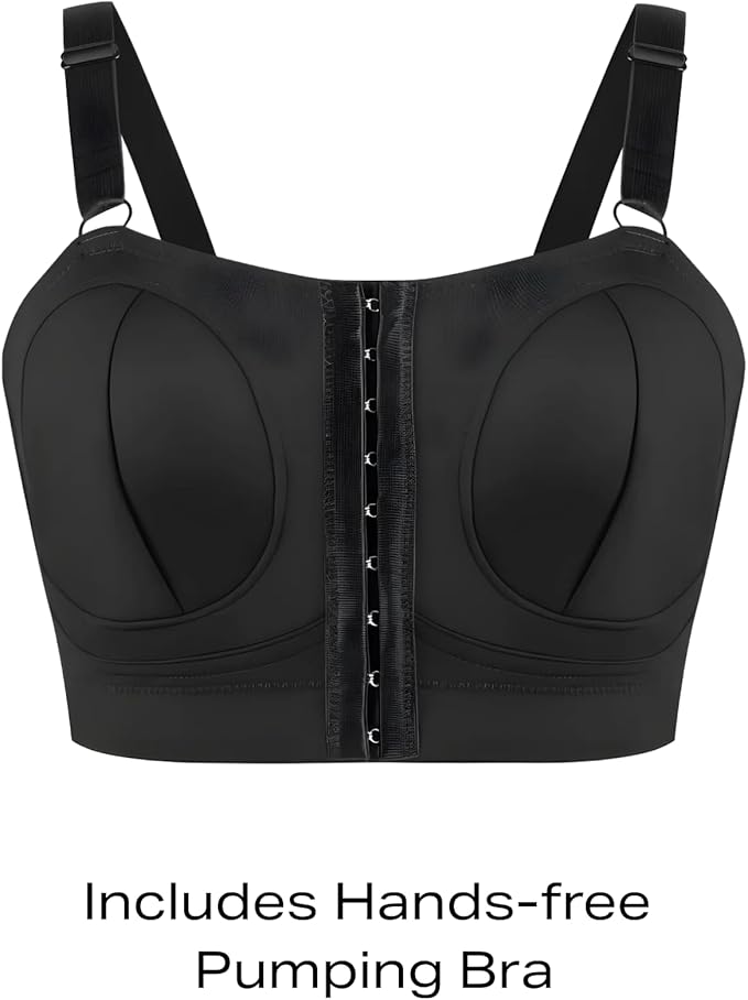 Zomee Z2 Double Electric Breast Pump - Shabbat Mode Edition - Portable, Hands Free Pumping Hospital Grade Wearable Breast Pump Including; Black Bamboo Pumping Bra (Small)