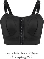 Zomee Z2 Double Electric Breast Pump - Shabbat Mode Edition - Portable, Hands Free Pumping Hospital Grade Wearable Breast Pump Including; Black Bamboo Pumping Bra (2XL)