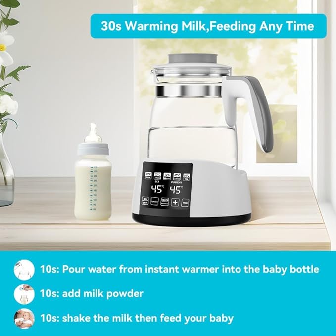 Baby Bottle Warmer,Electric Kettle Water Warmer,Temperature Control Kettle,Formula Water Warmer Temperature Control, Multi-Temperature Control for Formula, Breastmilk, Tea, Coffee, Sterilizer