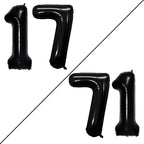 GOER Number 17 Balloons for 17th Birthday Sweet 17 Party Decorations,42 Inch Jumbo Foil Helium 71 Balloons for 71st Birthday Party Decoration (Black)