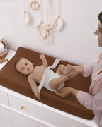 Blissful Diary Muslin Changing Pad Cover for Girls Boys, Ultra Soft Breathable Cotton, Baby Diaper Change Table Pad Covers, 2Pack (Sunshine&Brown)