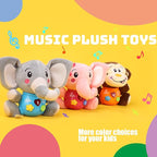 STEAM Life Musical Toys Gift for Baby Newborn 0-6 Month Infant - Plush Elephant Pink