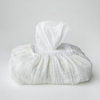 Baby Wipes Cover – Universal Size, One Size Fits All Wipes Packages | Muslin Cotton Tissue Cover for Nursery, Diaper Bag & Changing Table, Station | Gingham & Neutral Patterns (Cream)