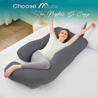 Sasttie Pregnancy Pillows for Sleeping, Jumbo U Shaped Cooling Full Body Pillow with Removable Cover, Pregnant Women Must Haves, Maternity Essential, Dark Grey