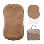 Baby Lounger - Snuggle Cozy Me Infant Lounger for Newborns | Flannel Cover, Breathable Soft, Portable Awake-Time Pad, Essential Baby Gift -Brown