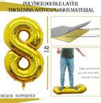 GOER Number 80 Balloons for 80th Birthday Party Decorations,42 Inch Jumbo Foil Helium Balloons for 80th Anniversary (Gold)