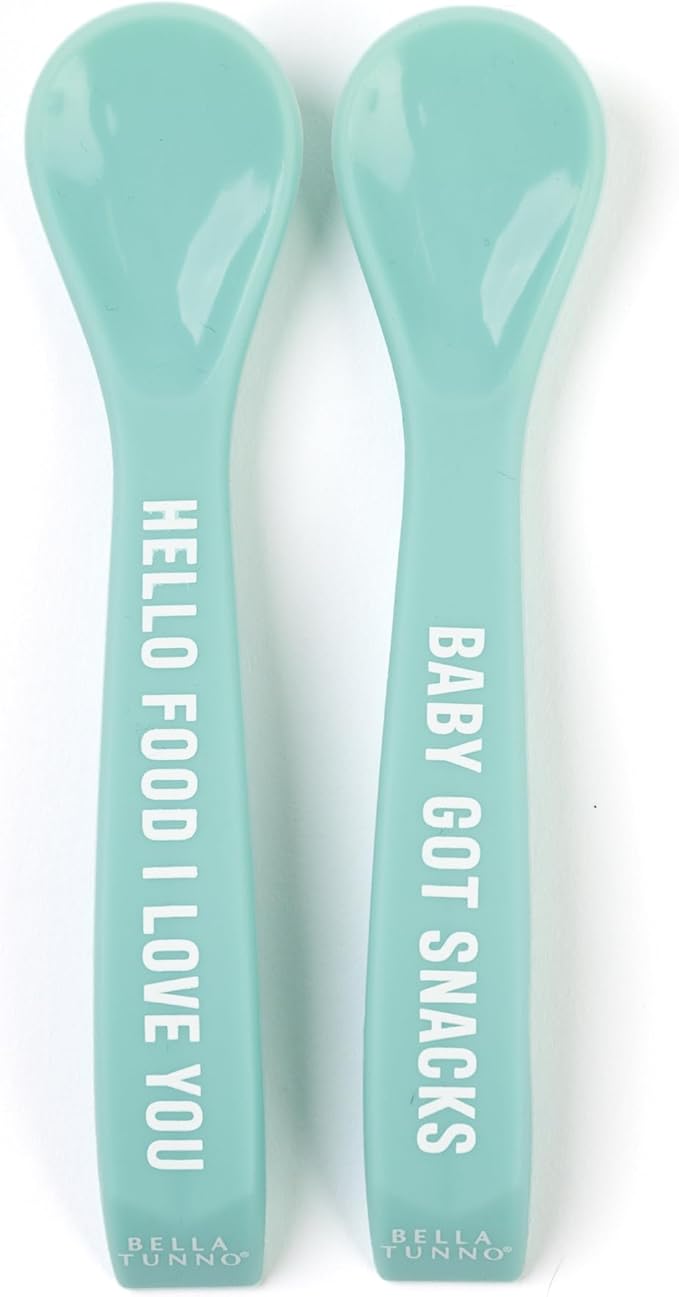 Bella Tunno Silicone Suction Bowl & Spoons for Toddlers & Babies, Food Grade BPA Free Silicone, Non Slip Base, Microwave & Dishwasher Safe, Ideal Baby-Led Weaning Bowl, Miss Mess/Love First Bite