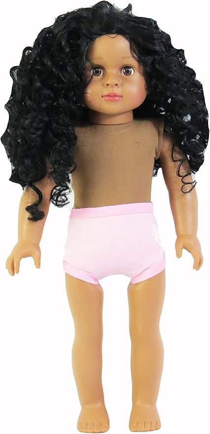 American Fashion World 18-Inch 'Virginia' African American Vinyl Posable Girl Doll with 3B Hair Type | Undressed Doll | Premium Quality & Design