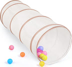 Moncoland Kids Play Tunnel Tent for Toddlers, Pop Up Crawl Tunnel Toy for Baby or Pet with Neutral Color, Collapsible Gift for Boy and Girl Play Tunnel Indoor and Outdoor Game (Beige Tunnel)