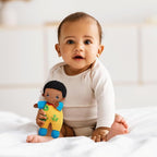 OUOZZZ 10" Soft Black Boy Baby Doll for 1 Year Old - Dinosaur Toys for 1 Year Old Birthday Christmas Plush Gift for Toddler Adorable First Buddy Doll