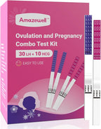 Ovulation Test Strips and Pregnancy Test Strips Kit, Ovulation Strips Fertility Test for Women, 30 LH Test + 10 HCG Test, Ovulation Predictor Kit for Home