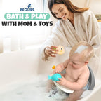 Baby Bath Seat for Babies 6 Months & Up Sitting Up | Non-Slip Bath Seat with Safety Suction Cups & Temperature Alert, Baby Bath Seat for Tub, Shower & Bathtub (Grey)