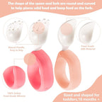 Baby Self Feeding Training Spoon and Fork Set with Travel Case, BPA-Free Cute Circle Toddler Training Utensils, Silicone/ABS Great Tableware Set Spoons Fork for Kids (Pink& Light Pink)