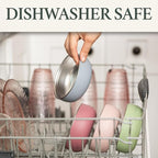 Monkey Proof™ Non-Toxic Stainless Steel Child Bowl 5” with Non-Slip Silicone Shell, (Set of 4 bowls) Unbreakable, Mess Free Feeding for Babies, Toddlers, Kids, BPA free (Rose)