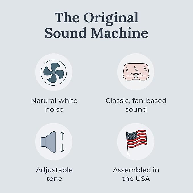 Yogasleep Dohm Uno White Noise Sound Machine, Natural Pink Noise from a Real Fan, Adjustable Tone & Noise Canceling for Office Privacy & Meditation, Sleep Aid for Travel, Baby & Adults (Pink)