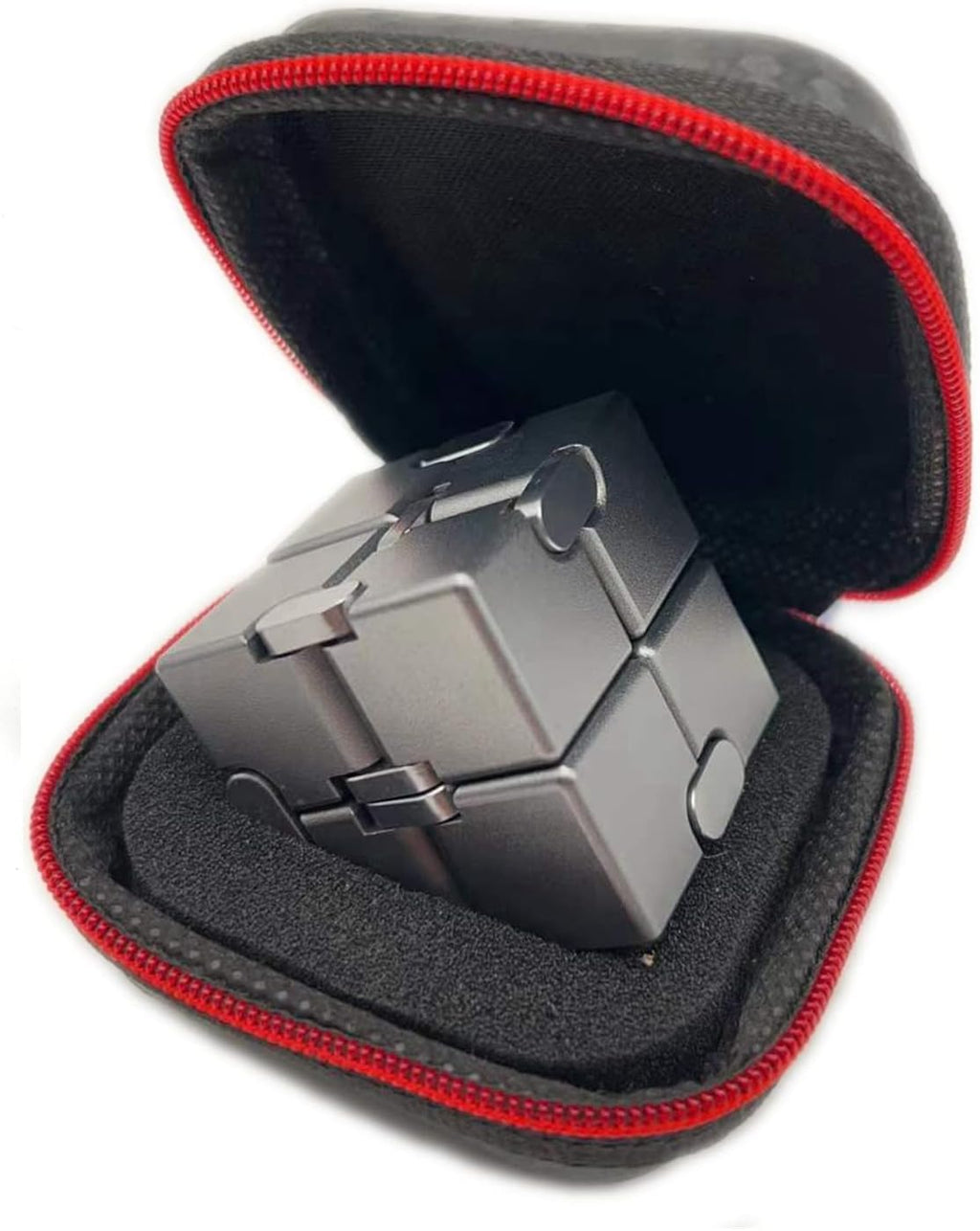 Infinity Cube Fidget Toys Anxiety Stress Relief Toys for Men Aluminum Alloy Material (Gray)