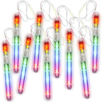 ArtCreativity Light Up Police Wands, Set of 12, Flashing LED Wand Sticks with Lanyards, Thrilling Light Show, Batteries Included, Birthday Party Favors, Carnival Prize, Goodie Bag Fillers for Kids