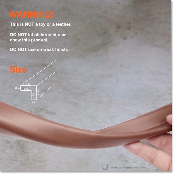 Roving Cove Slim-Fit Edge Protector for Baby Proofing (9ft Small Edge Only), Soft Rubber Foam, Furniture Edge Bumper Guard, Desk Edge Cushion, 3M Adhesive, Coffee Brown