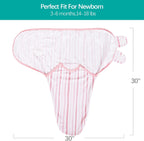 Biloban Swaddle Blankets for Baby Girl, Baby Swaddles 3-6 Months, Baby Swaddle Cotton, Newborn Swaddle, Baby Essentials, Lovely Pink Print, 2 Pack