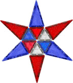 CreateOn Crayola Red, White & Blue Glitter PIP Magnetic Tiles, Magnetic Kids’ Building Toys, Classroom Sensory Blocks, STEM Learning Travel Toys for Boys and Girls, 27-Piece Set