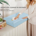 Vegan Leather Changing Pad Cover - 31"X 16" - Waterproof Wipeable, Extra Thick & Portable & Non-Slip Diaper Mat - Fits Standard Changing Tables for Baby Boy Girl (Blue)