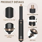 Blow Dryer Brush 5 in 1, Multi Ionic Hair Dryer Brush Set, Auto Air Wrap Hair Styler with 3 Temperature, Powerful Hair Styling Tools Set for Fast Drying, Curling, Straightening & Smoothing