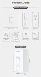 YRY Smart Vacuum Baby Hair Clipper, IPX7 Waterproof, Child Safe, 2 Isolated Motors, White