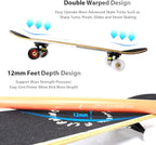 Easy_Way Complete Skateboards- Standard Skateboards for Beginners Kids Boys Girls Teenager- 31''x 8''Canadian Maple Cruiser Pro Skate Board, Skateboards