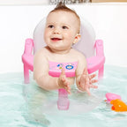 Foldable Baby Bathtub Seat, Non-Slip Infants Bath Chair for Tub, Cute Shaped Shower Seats, Surround Bathroom Seats for Newborns 6-18 Months (Baby Pink)