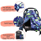 TANOFAR Car Seat Cover Baby, Carseat Covers Baby Boy Girl, Peekaboo Opening Infant Car Seat Cover for Winter, Warm & Cozy, Blue Dinosaur