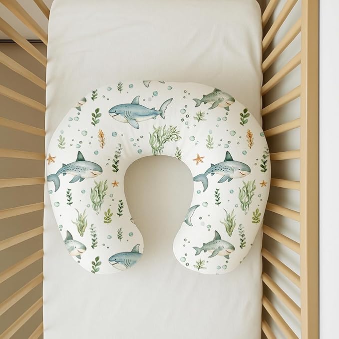 Nursing Pillow Covers 2 Pack, Breastfeeding Pillow Slipcovers Soft and Stretchy, Nursing Covers for Baby Girls Boys Newborn