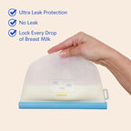 Breastmilk Storage Reusable Freezer Trays with Lid l Baby Food Cube 4pcs Complete Kit l 0.5/1/2 Oz Silicone Tray l Ultra Leak-Proof Breastmilk Kit l Reusable Bags