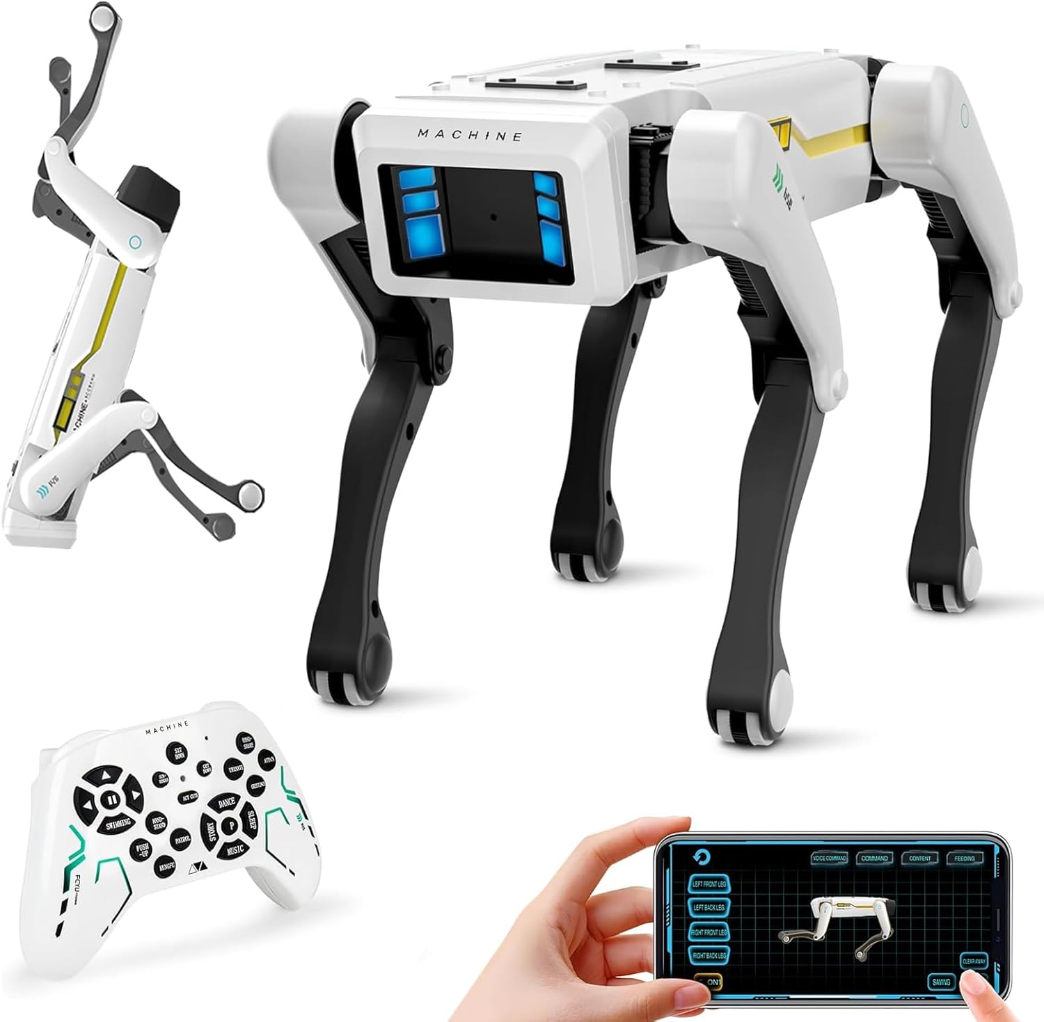 Mostop Smart Robot Dog, Interactive AI Smart Dog Toy for Kids 5-7 - RC Robot Puppy with Voice/App/Remote Control, Support Action Programming, 30+ Actions, Ideal STEM Gift for Adults/Kids