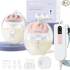 Breast Pump Hands Free K3 Updated,Wearable Breastfeeding Pump with Soft Double-Seal Flange,1800mAh Long Battery Life & LED Display, 3 Modes & 9 Levels Electric Breast Pumps Portable 15-24mm