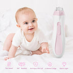 Baby Nail Trimmer Electric, 15 in 1 Baby Nail Clippers for Gentle Nail Care, Rechargeable Baby Nail File Electric with Light &15 Grinding Pads for Infant Toddler, Pink