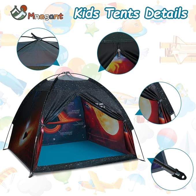 Black Hole Play Tents- Space World Dome Tent Playhouse- Imaginative Play Popup Tent for Outdoor and Indoor Fun-Kids Astronaut Space for Boys and Girls- 47" x 47" x 43 "