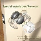 EUDEMON 4 Pack Updated Door Knob Cover Baby Safety Door Lock Childproof Safety Cover Door Handle Cover for Kids Safety (Clear-White)