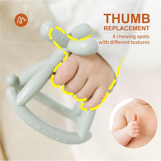 Baby Teether Toys for Teething Relief, Teething Toys 3-6 Months Food Grade Silicone Teether with Storage Box and Pacifier Clip, Baby Essential (Clear Clip+Box)