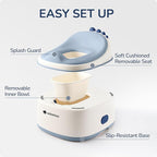 3 in 1 Potty Training Toilet, Dinosaur Toddler Potty Training Seat for Boys Girls with Comfortable Cushion, Easy-to-Clean and Anti-Slip Potty Training Step Stool for Toilet (Blue)