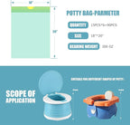 VISATOR Portable Travel Potty Chair Liners Bags Universal with Drawstring, 90 PCS (18 * 20INCH) (Green)