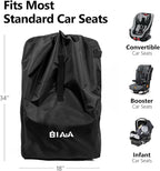 elaia Car Seat Travel Bag for Airplane, Waterproof Wearable with Straps, Large Capacity Padded Car Seat Check Bag, Perfect for Air Travel, Family Vacations, and Parents with Infants