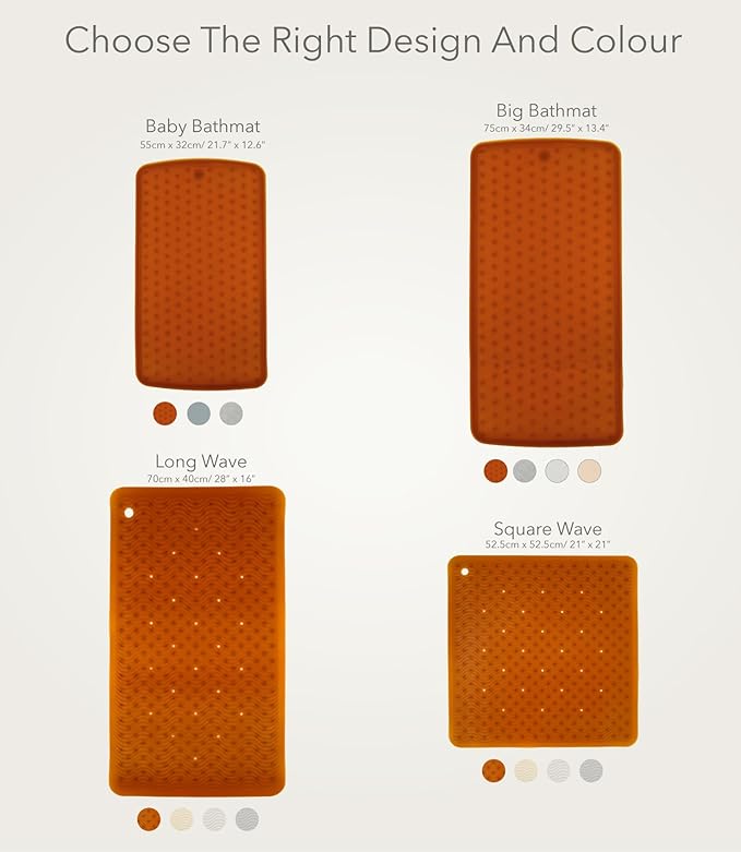 HEVEA Baby & Toddler Bath Mat - 100% Natural Rubber Non Slip Bathtub Mat for Baby - Upcycled, Danish Design - Safe & Sustainable Bathroom Essential (Ocean)