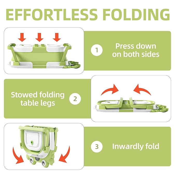 Collapsible Baby Bathtub for Newborns to Toddler with Real-time Temp Monitor & Floating Cushion,Portable Travel Tub for 0-36 Month, Foldable Baby Bath Tub for Infants(Green)