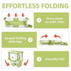 Collapsible Baby Bathtub for Newborns to Toddler with Real-time Temp Monitor & Floating Cushion,Portable Travel Tub for 0-36 Month, Foldable Baby Bath Tub for Infants(Green)